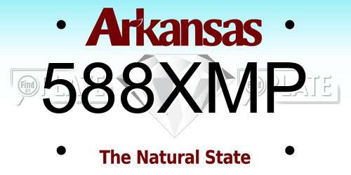 588XMP Arkansas License Plate