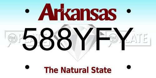 588YFY Arkansas License Plate