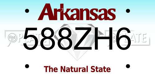 588ZH6 Arkansas License Plate