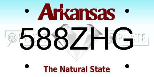 588ZHG Arkansas License Plate