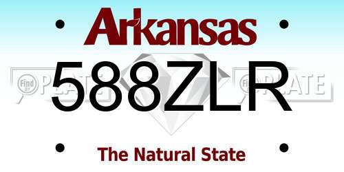 588ZLR Arkansas License Plate