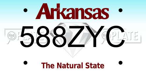 588ZYC Arkansas License Plate