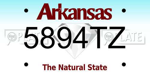 5894TZ Arkansas License Plate