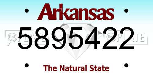 5895422 Arkansas License Plate