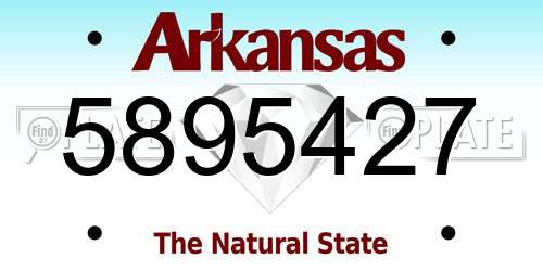 5895427 Arkansas License Plate