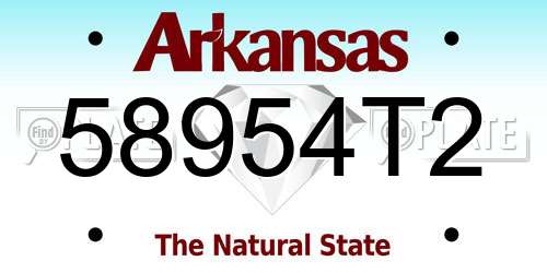 58954T2 Arkansas License Plate