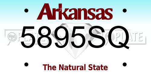 5895SQ Arkansas License Plate