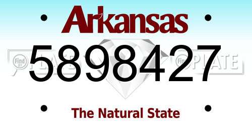 5898427 Arkansas License Plate