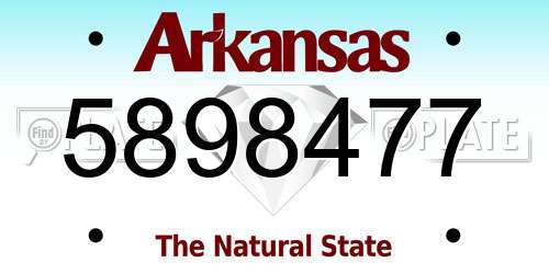 5898477 Arkansas License Plate