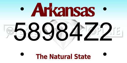 58984Z2 Arkansas License Plate