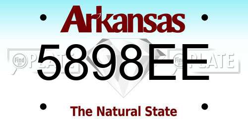 5898EE Arkansas License Plate