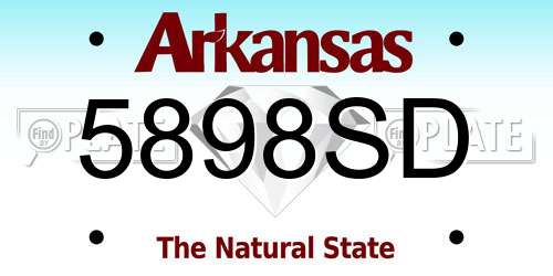 5898SD Arkansas License Plate