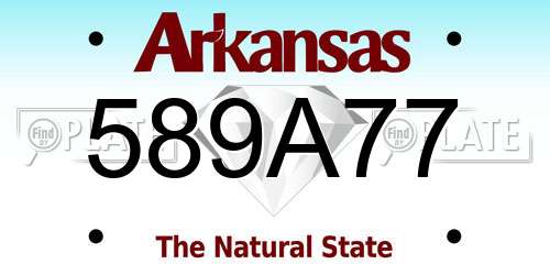 589A77 Arkansas License Plate