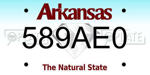 589AE0 Arkansas License Plate
