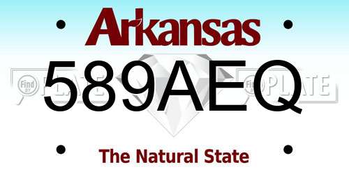 589AEQ Arkansas License Plate