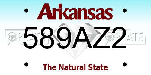 589AZ2 Arkansas License Plate