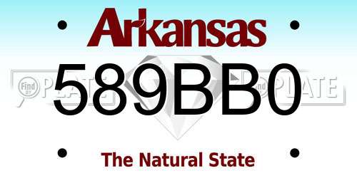 589BB0 Arkansas License Plate