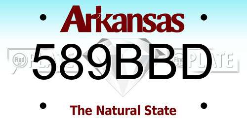 589BBD Arkansas License Plate