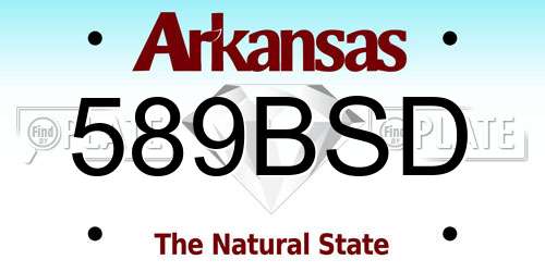 589BSD Arkansas License Plate