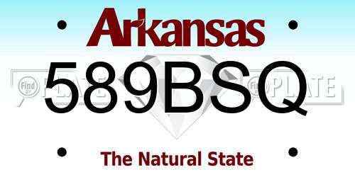 589BSQ Arkansas License Plate