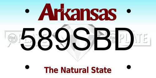 589SBD Arkansas License Plate