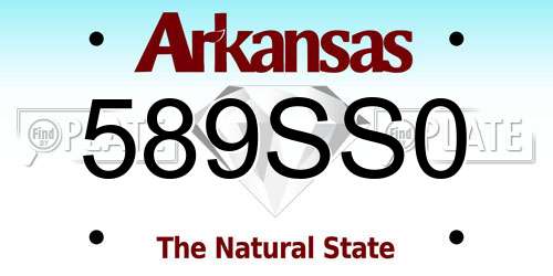 589SS0 Arkansas License Plate