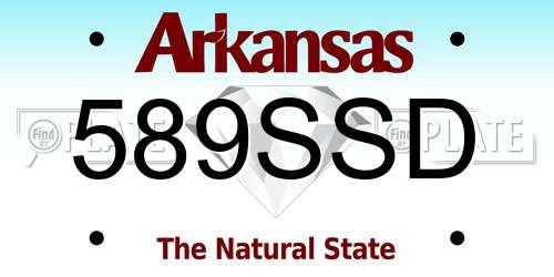 589SSD Arkansas License Plate