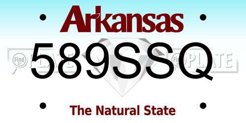 589SSQ Arkansas License Plate