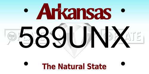 589UNX Arkansas License Plate