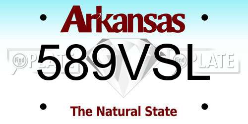 589VSL Arkansas License Plate