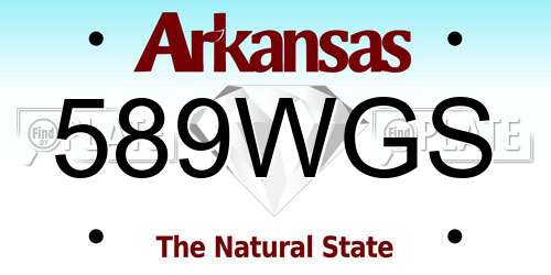 589WGS Arkansas License Plate