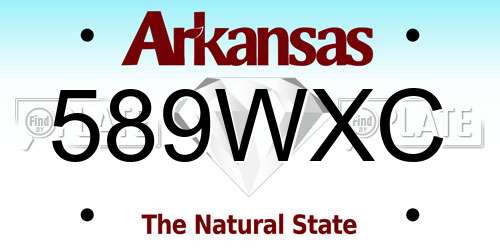 589WXC Arkansas License Plate