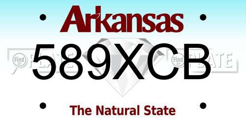 589XCB Arkansas License Plate