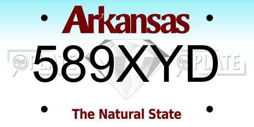 589XYD Arkansas License Plate