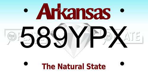 589YPX Arkansas License Plate