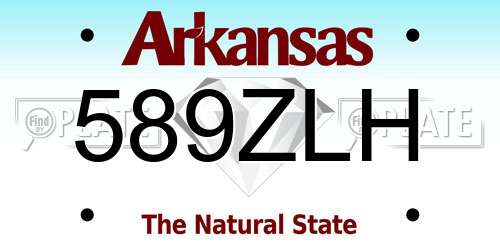 589ZLH Arkansas License Plate