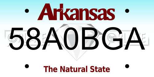 58A0BGA Arkansas License Plate
