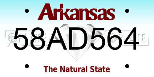 58AD564 Arkansas License Plate