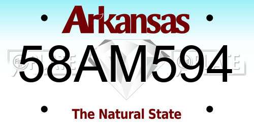 58AM594 Arkansas License Plate