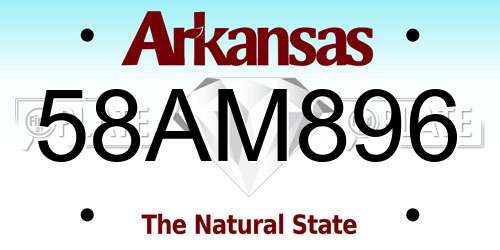 58AM896 Arkansas License Plate
