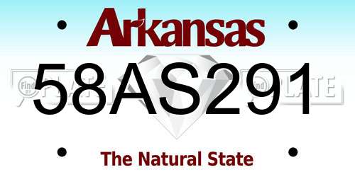 58AS291 Arkansas License Plate