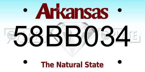 58BB034 Arkansas License Plate