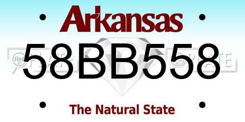 58BB558 Arkansas License Plate