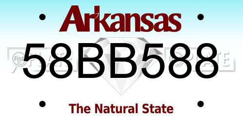 58BB588 Arkansas License Plate