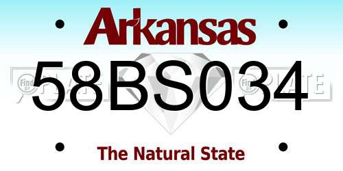 58BS034 Arkansas License Plate