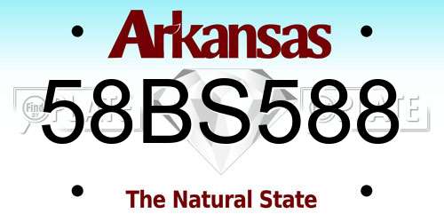 58BS588 Arkansas License Plate