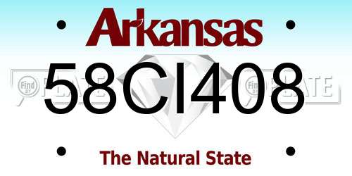 58CI408 Arkansas License Plate