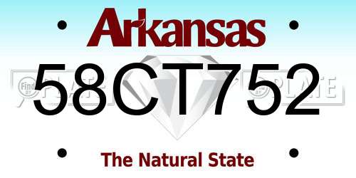 58CT752 Arkansas License Plate