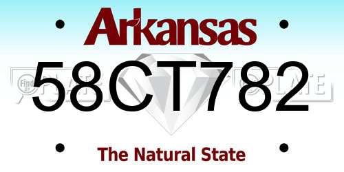 58CT782 Arkansas License Plate