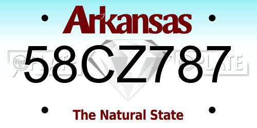 58CZ787 Arkansas License Plate